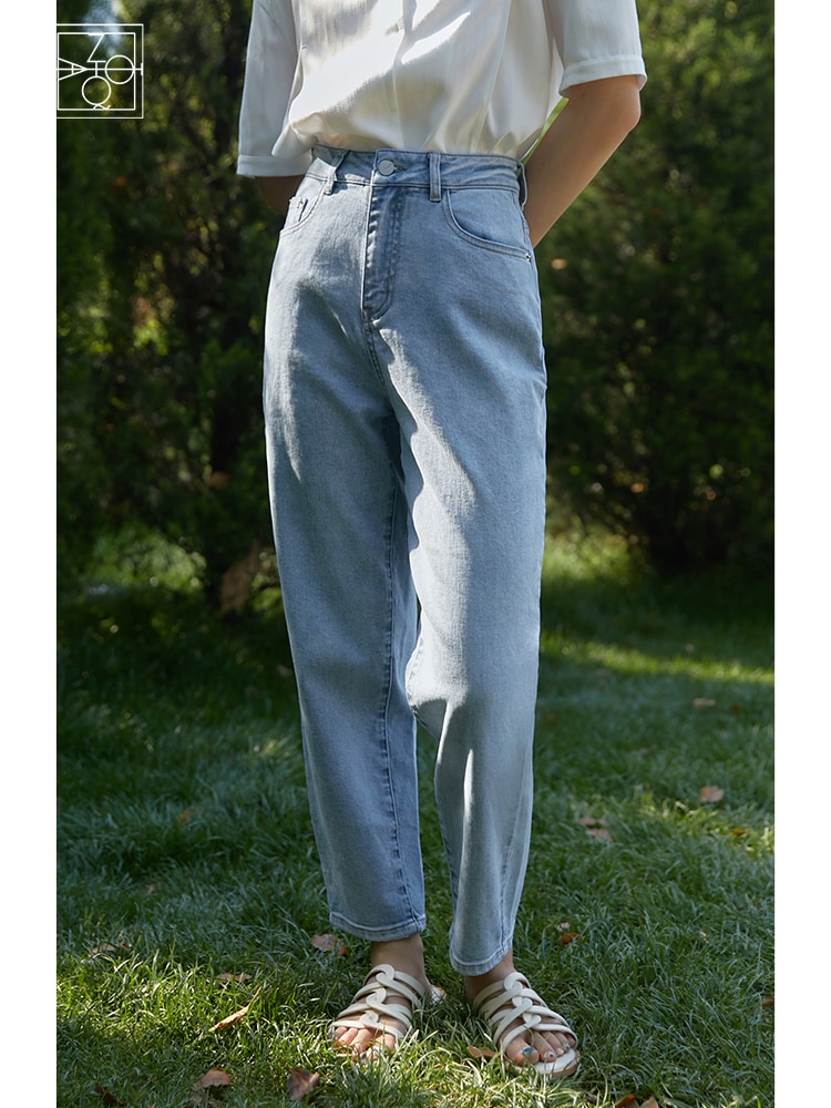 ZIQIAO  Ʈ  ÷ζ Ʈ  ڸ û  Ʈ  2022 Summer Jean Japanese Solid Pants